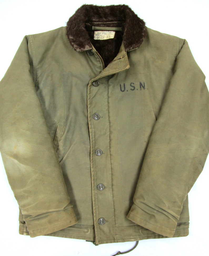 Vintage WW2 USN Deck Jacket sz 38 N1 1940s Navy Etsy