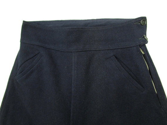 Vintage 1940s 50s Women's Wool Side Zip Pants 28 t