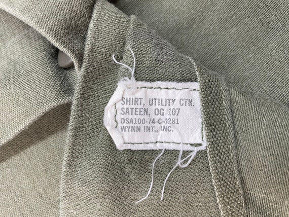 Vintage USMC Stenciled Cotton Shirt S ~ OG107 ~ V… - image 4
