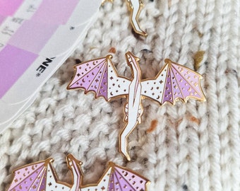 Lavender Purple Dragon Enamel Pins