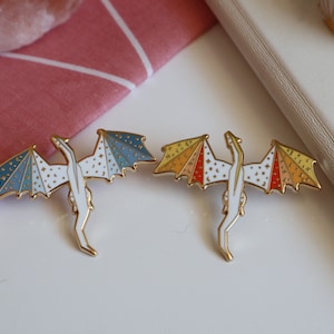 Ice and Sunset Dragon Enamel Pins