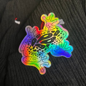 Holographic frog Gloss Sticker | Die Cut Sticker | holographic Stickers | frog