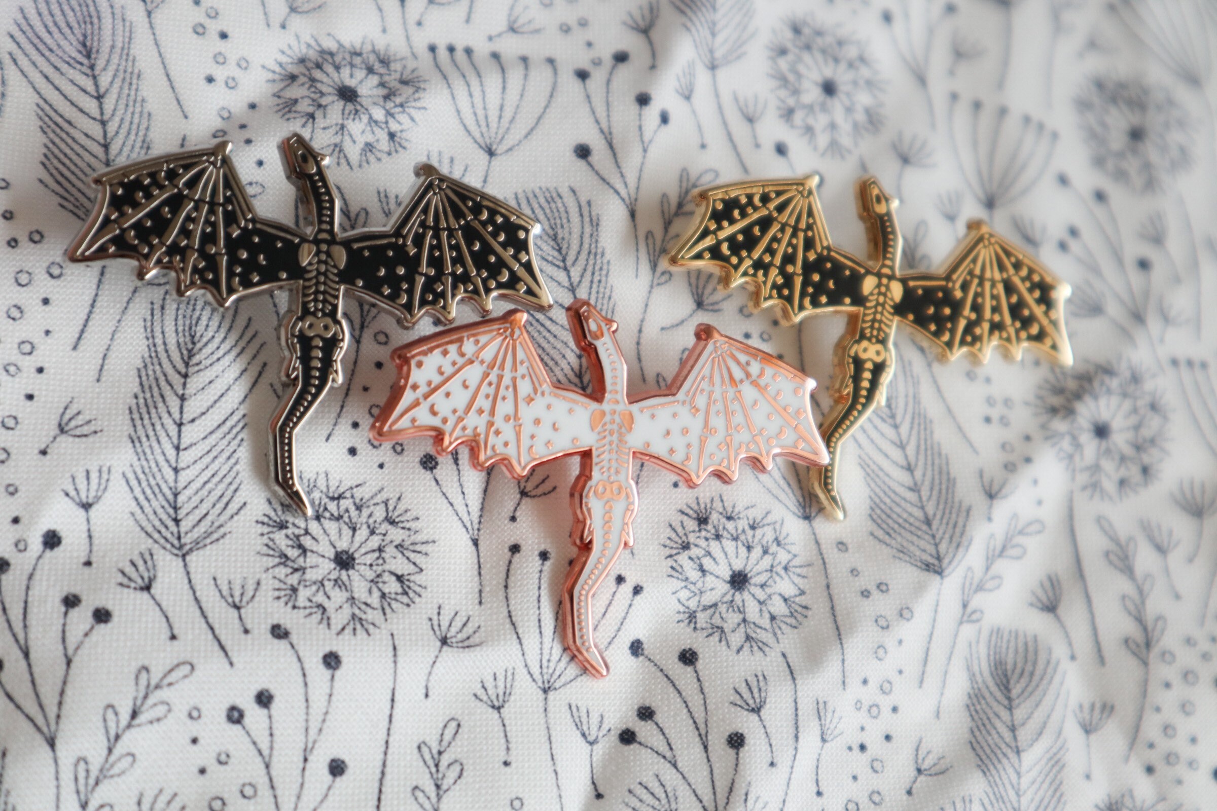 Dragon Skeleton enamel pin 1.75 inch | Halloween | enamel pin