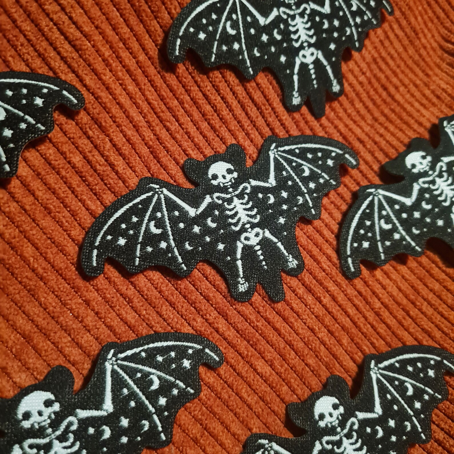 Bat Patch 3 Inch Glow in the Dark Skeleton Bat Woven Patch | Patch | Bat Patch ...