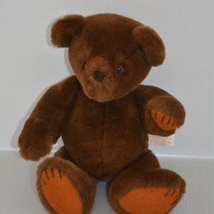 Vintage 1985 Jean Steele Kent Collectibles Brown Jointed Plush Teddy Bear 11"