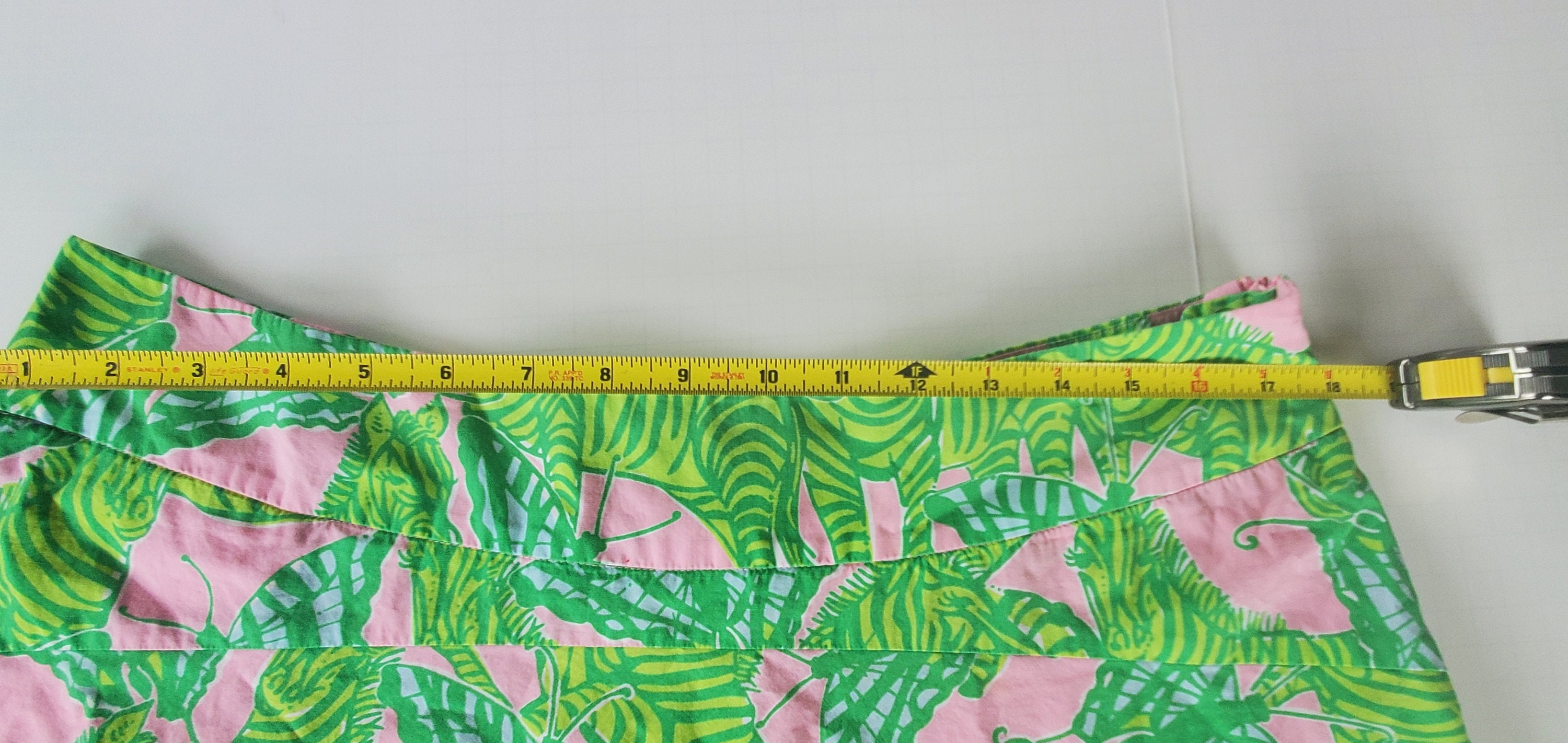 Lilly Pulitzer - Jupe en coton rose clair et vert bordée de