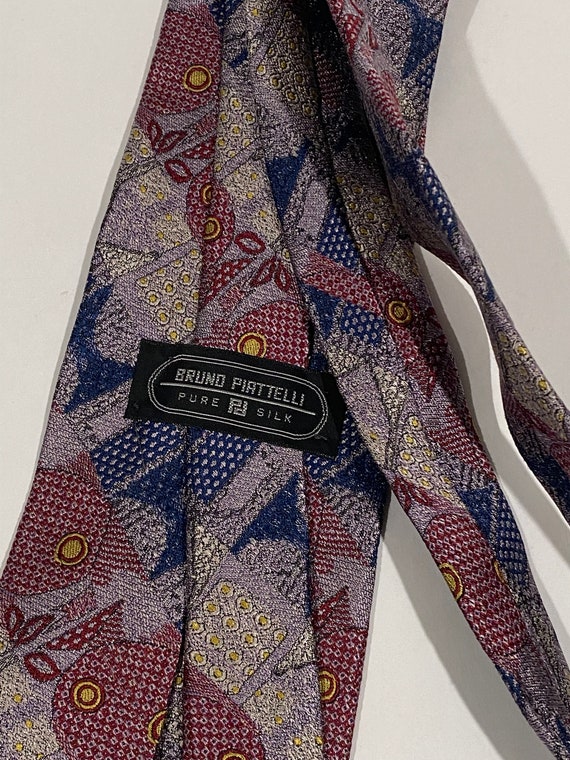 Vintage 100% Silk BRUNO PIATTELLI Geometric Pattern Full - Etsy