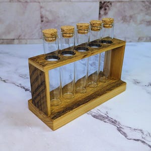 Reclaimed Wood Propagation Station: Test Tube Vase Plant Holder Natural