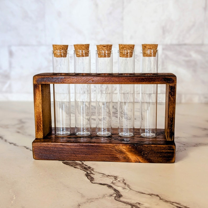 Reclaimed Wood Propagation Station: Test Tube Vase Plant Holder bild 4
