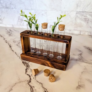 Reclaimed Wood Propagation Station: Test Tube Vase Plant Holder bild 2