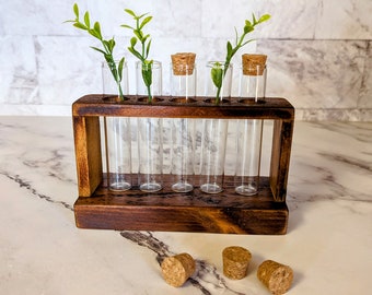 Reclaimed Wood Propagation Station / Wooden Plant Holder / Propagation Stand / Wooden Plant Stand / Test Tube Vase