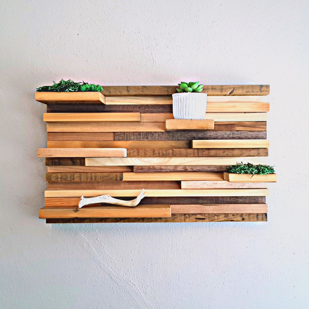 Reclaimed Wood Shelf / Wall Decor / Wood Wall Art / EDC Shelf / Plant ...