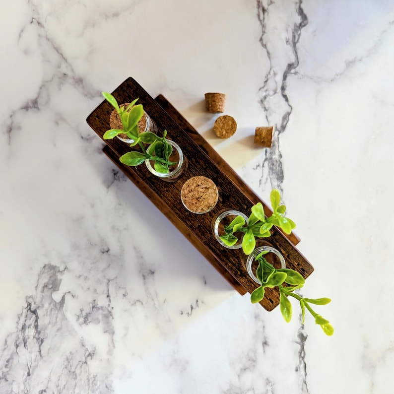 Reclaimed Wood Propagation Station: Test Tube Vase Plant Holder bild 3