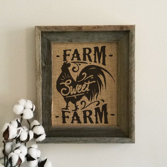 Farm Sweet Farm Burlap Print Home Decor Wall Art Farmhouse ... Farm Sweet Farm Burlap Print Home Decor Wall Art Farmhouse