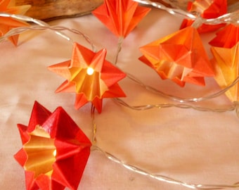 20er - Lichterkette, LED, rot, orange, gelb