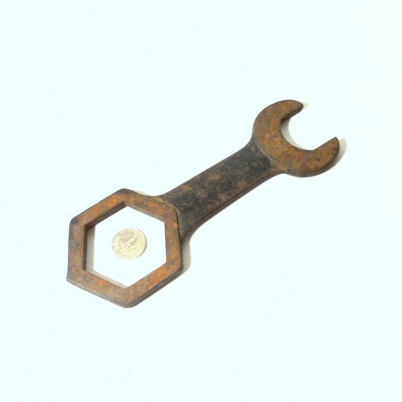 Vintage Auto Wrench Tool Large Open End Hex Nut Wrench Antique Etsy