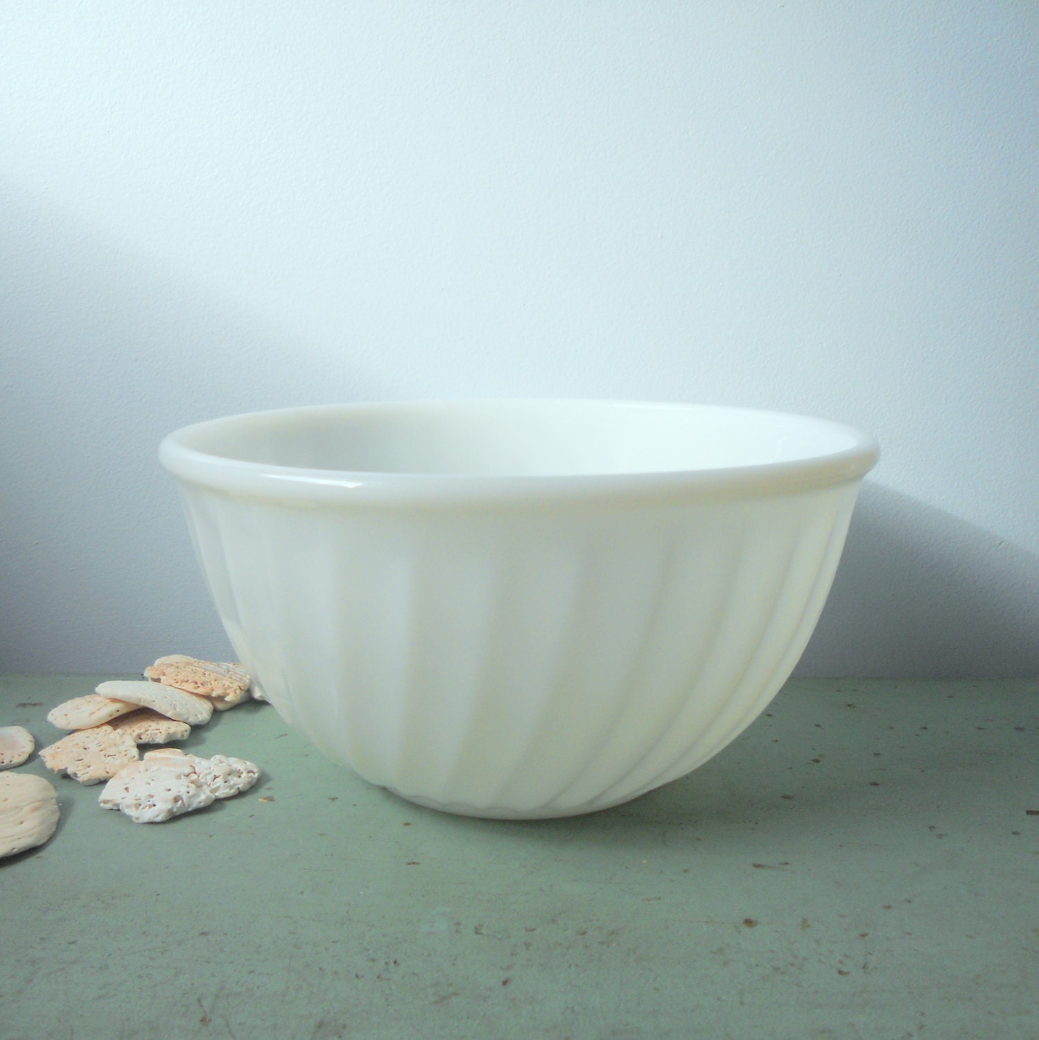 Vintage Fire King Bowl Swirl Pattern Oven Ware 1950s Kitchen Etsy