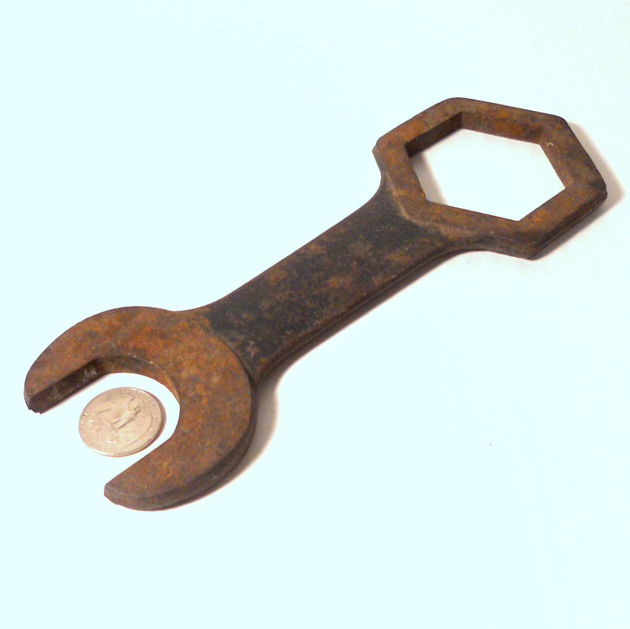 Vintage Auto Wrench Tool Large Open End Hex Nut Wrench Antique Etsy