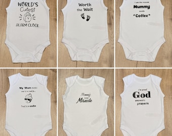 Baby 100% cotton bodysuits  with funny / cute /  meaningful quotes