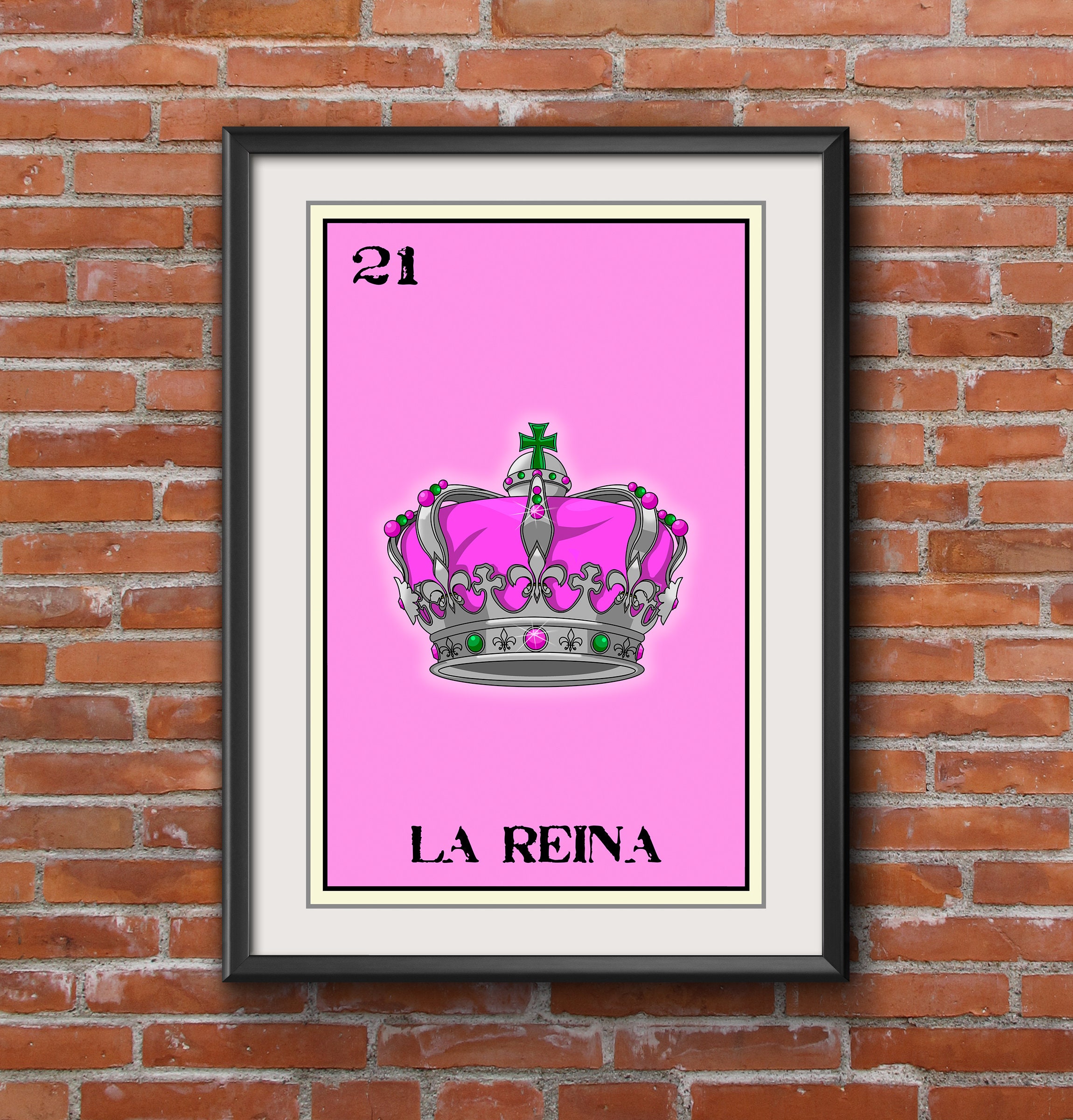 La Reina-loteria 13x19 Art Print,loteria Art,loteria Print,wall