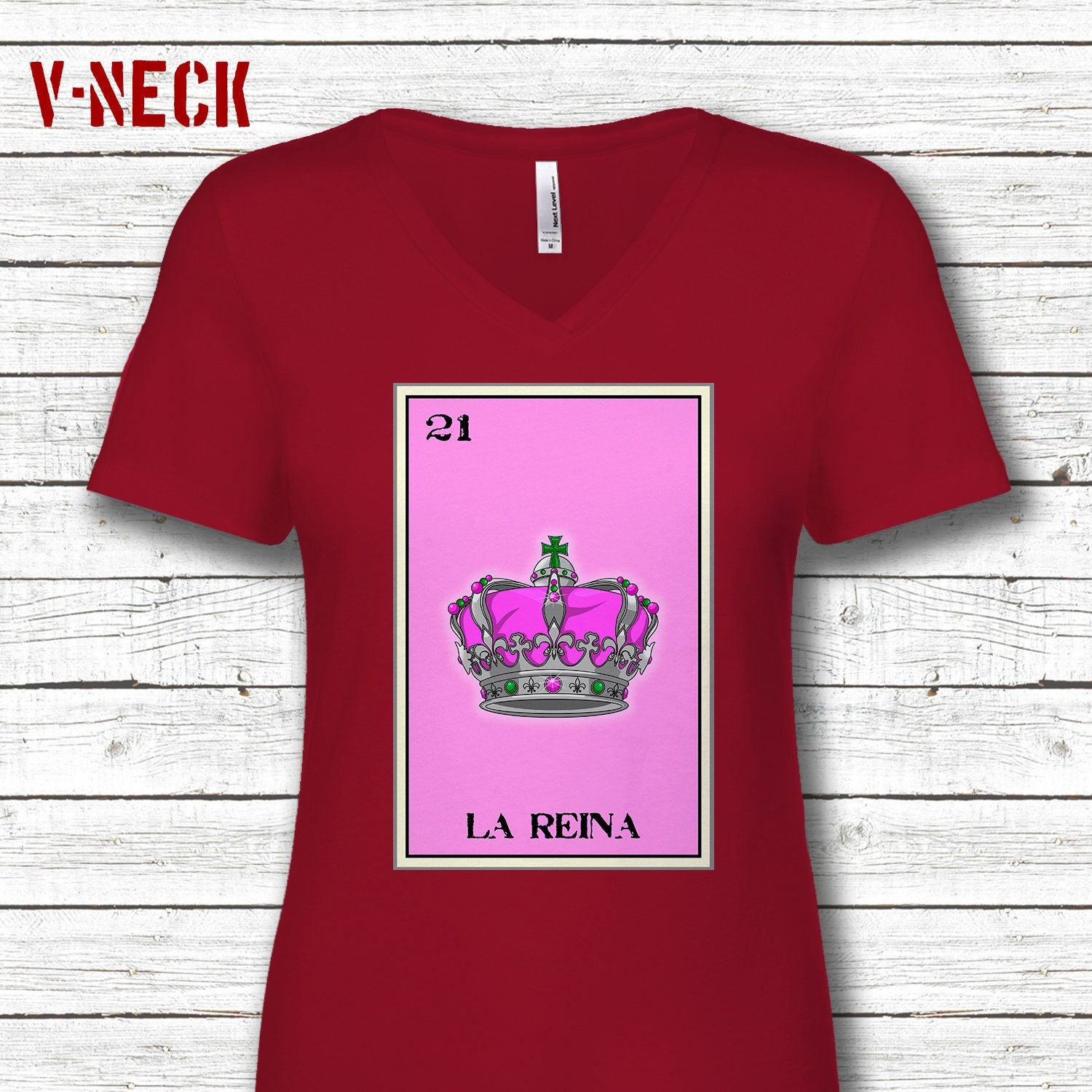 La Reina Loteria Ladies V-neck Tee Buys 