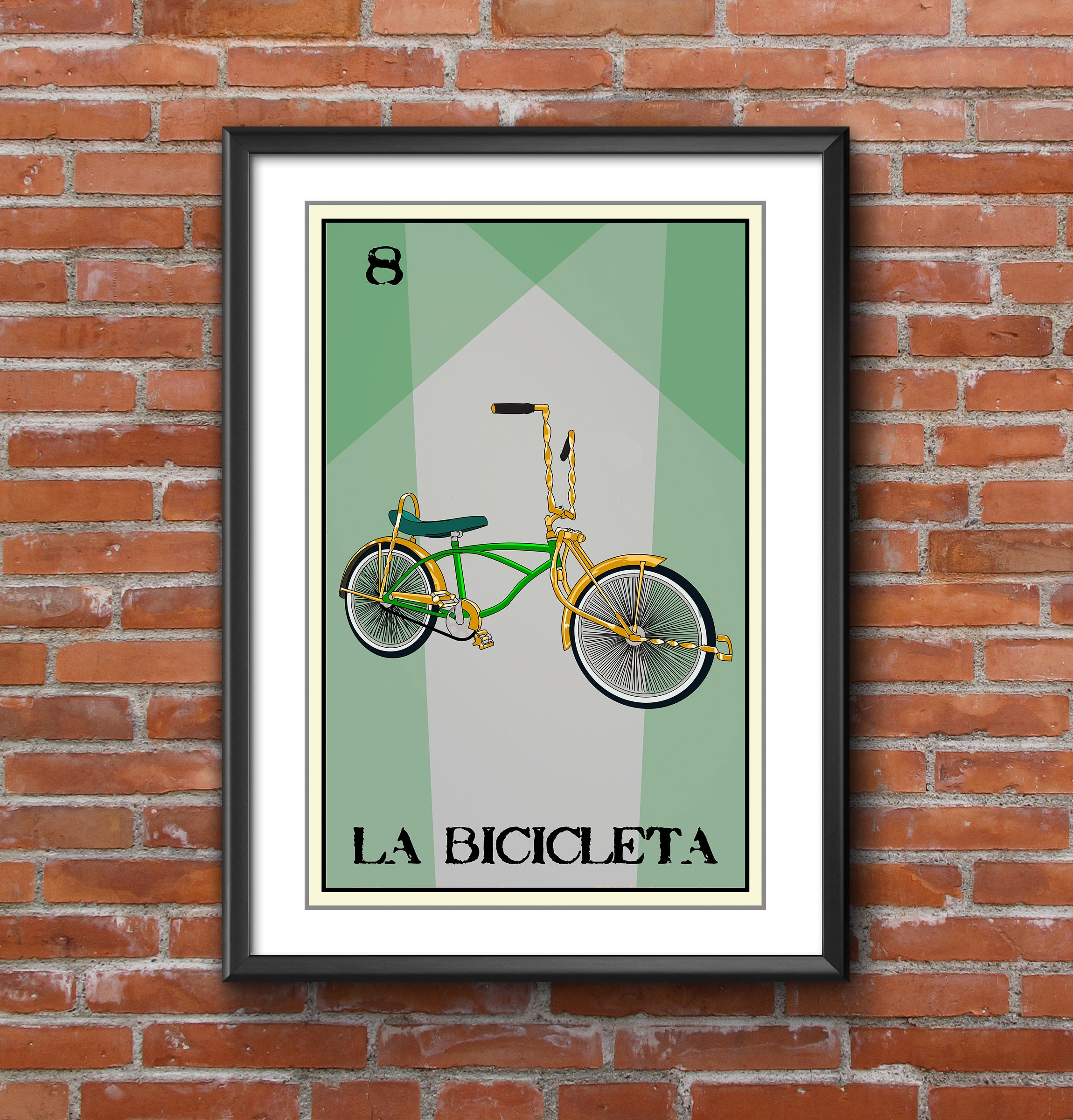 La Bicicleta Loteria 13x19 Art Print loteria Art loteria Print wall Art