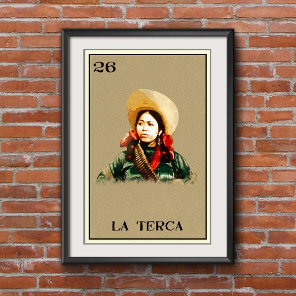 La Terca - Loteria 13x19 Art Print,loteria art,loteria print,wall art,home decor,fine art,giclee,la india maria,maria elena velasco,stubborn