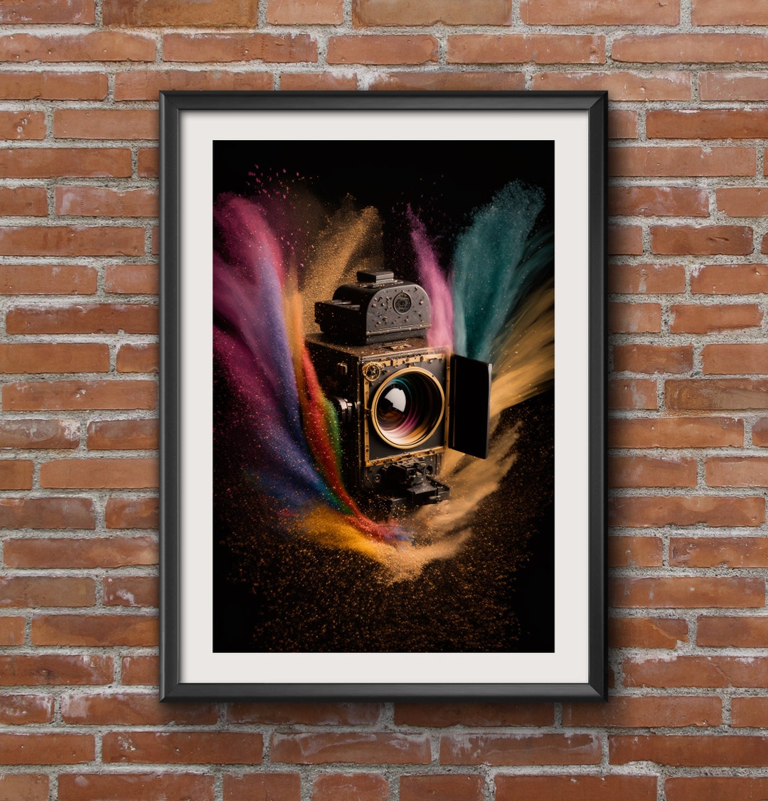 Antique Camera Exploding With Color Ver. 1 13x19 Art Print,matte Paper