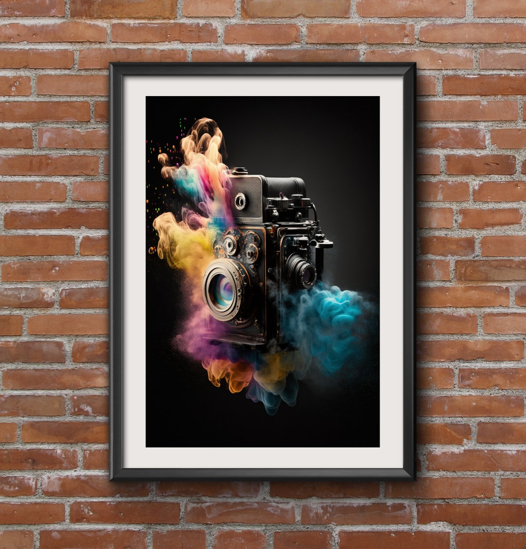 Printed Exploding Antique Camera Exploding With Color Ver. 3 13x19 Art Print,matte Paper ...