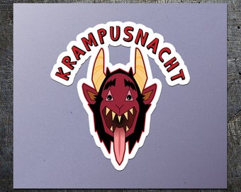 Krampusnacht Vinyl Sticker - Vinyl, ,free shipping, stickers,krampus,christmas,krampus night,die cut stickers,pop culture