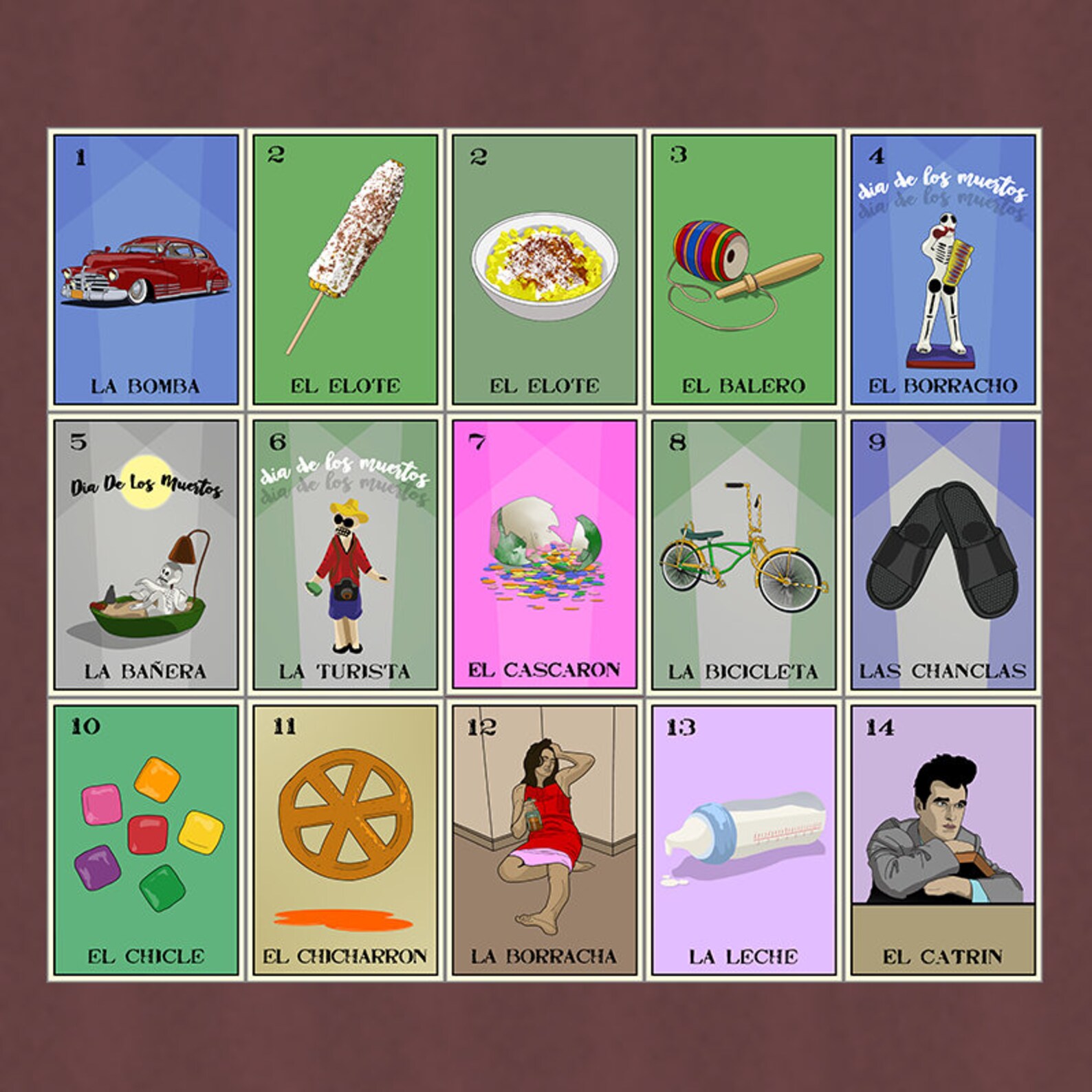 Any 10 5x7 Loteria Art Prints la Loteriaart Giftsfolk Art Etsy