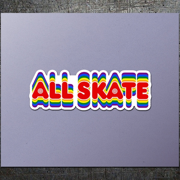 All Skate Vinyl Sticker - Vinyl, ,free shipping, stickers,ice skating, rollerskating,skating rink,die cut stickers,pop culture