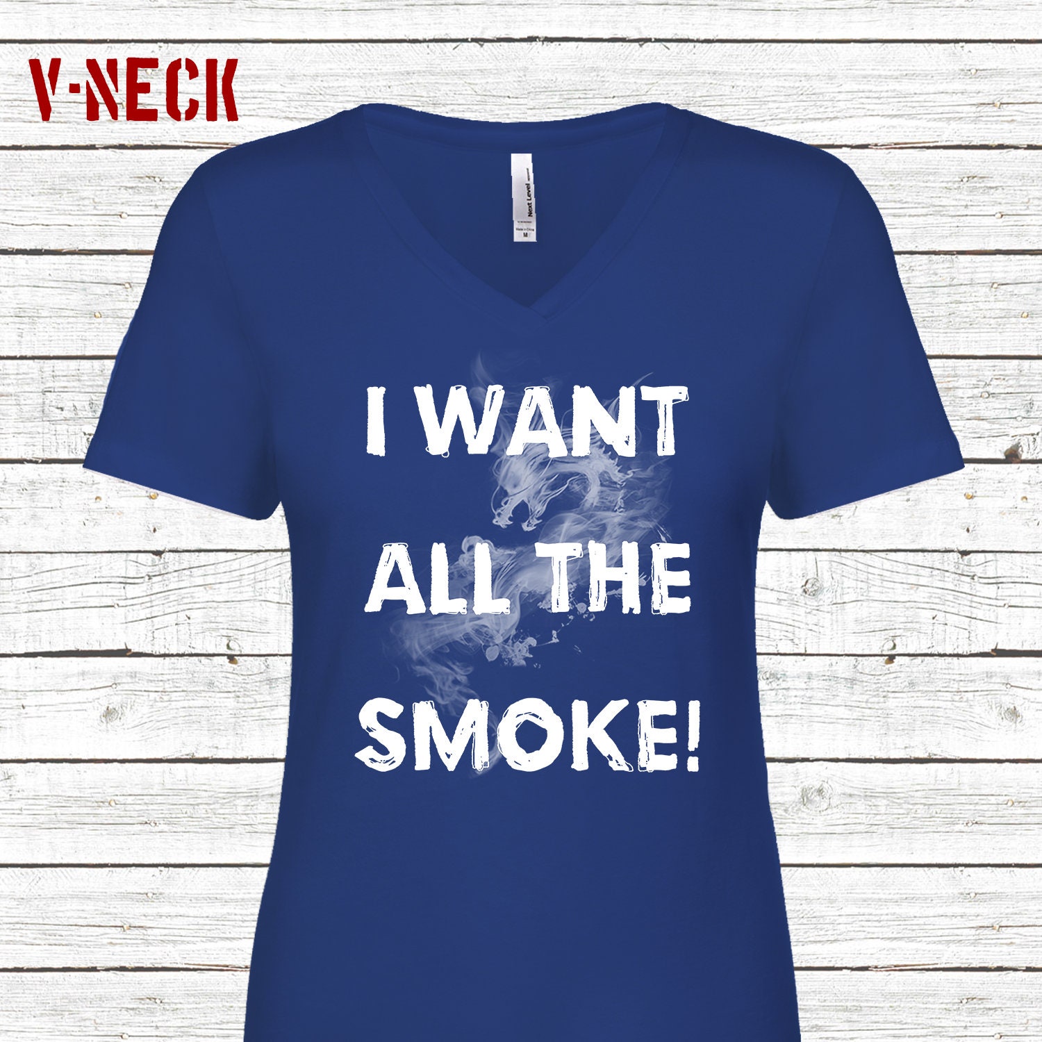 Smoke Ladies V-neck Tee Gifts 