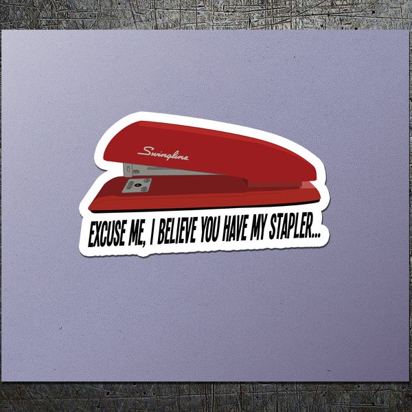 Red Stapler Vinyl Sticker - Vinyl, , free shipping, stickers,movie quotes,office comedy,comedies, die cut stickers,pop culture