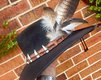 Wedged Tailed Eagle Feather Hat Pin, Akubra, Cowboy, Boho