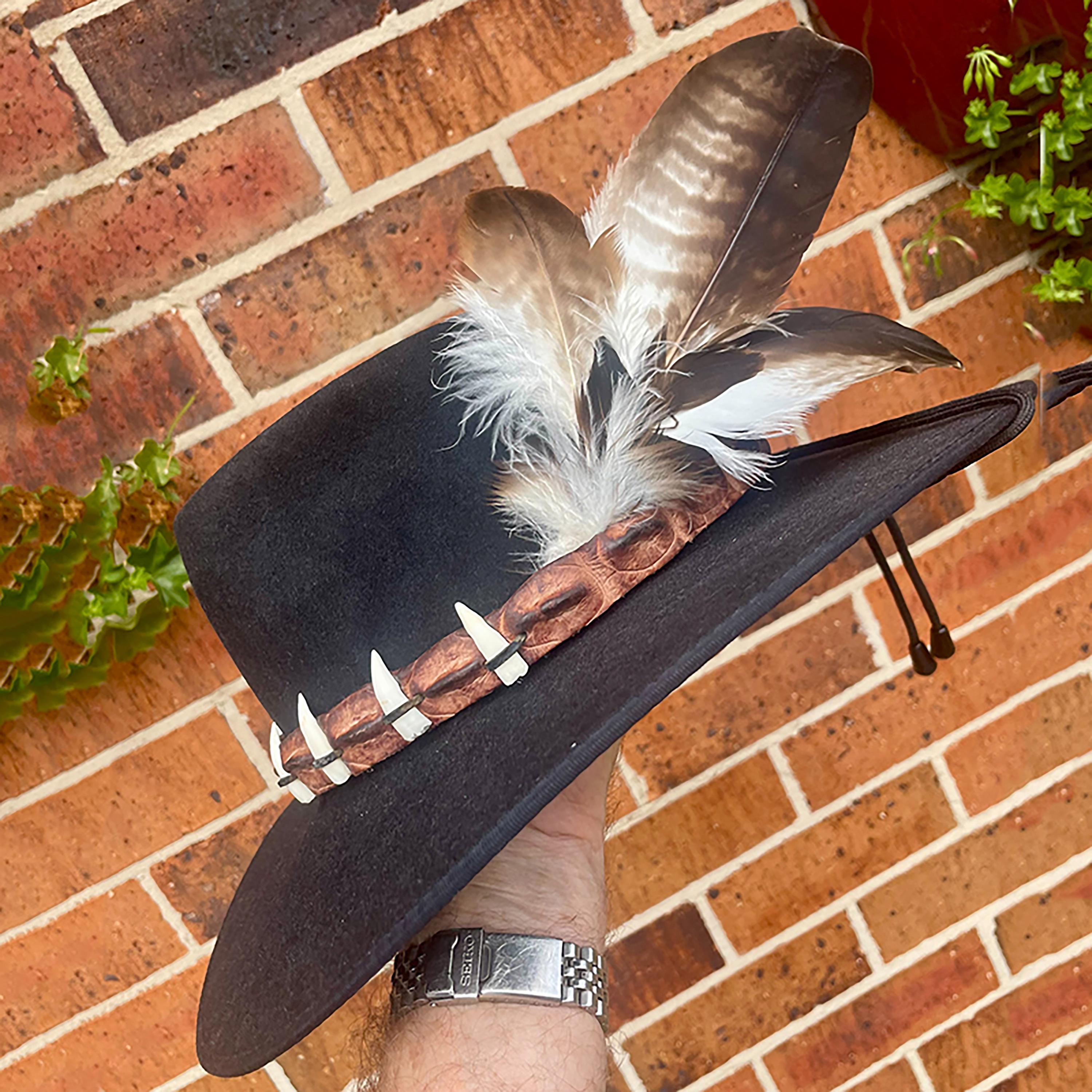 Black Cowboy Hat With Feathers - Etsy Australia