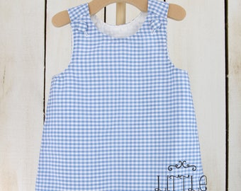baby girl blue gingham dress