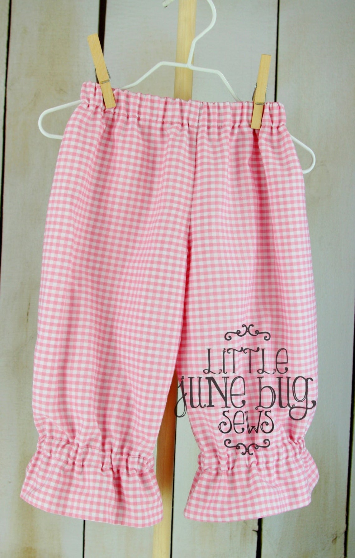 Little Girl/baby Gingham Ruffle Pants Gingham Pants Seasonal Etsy