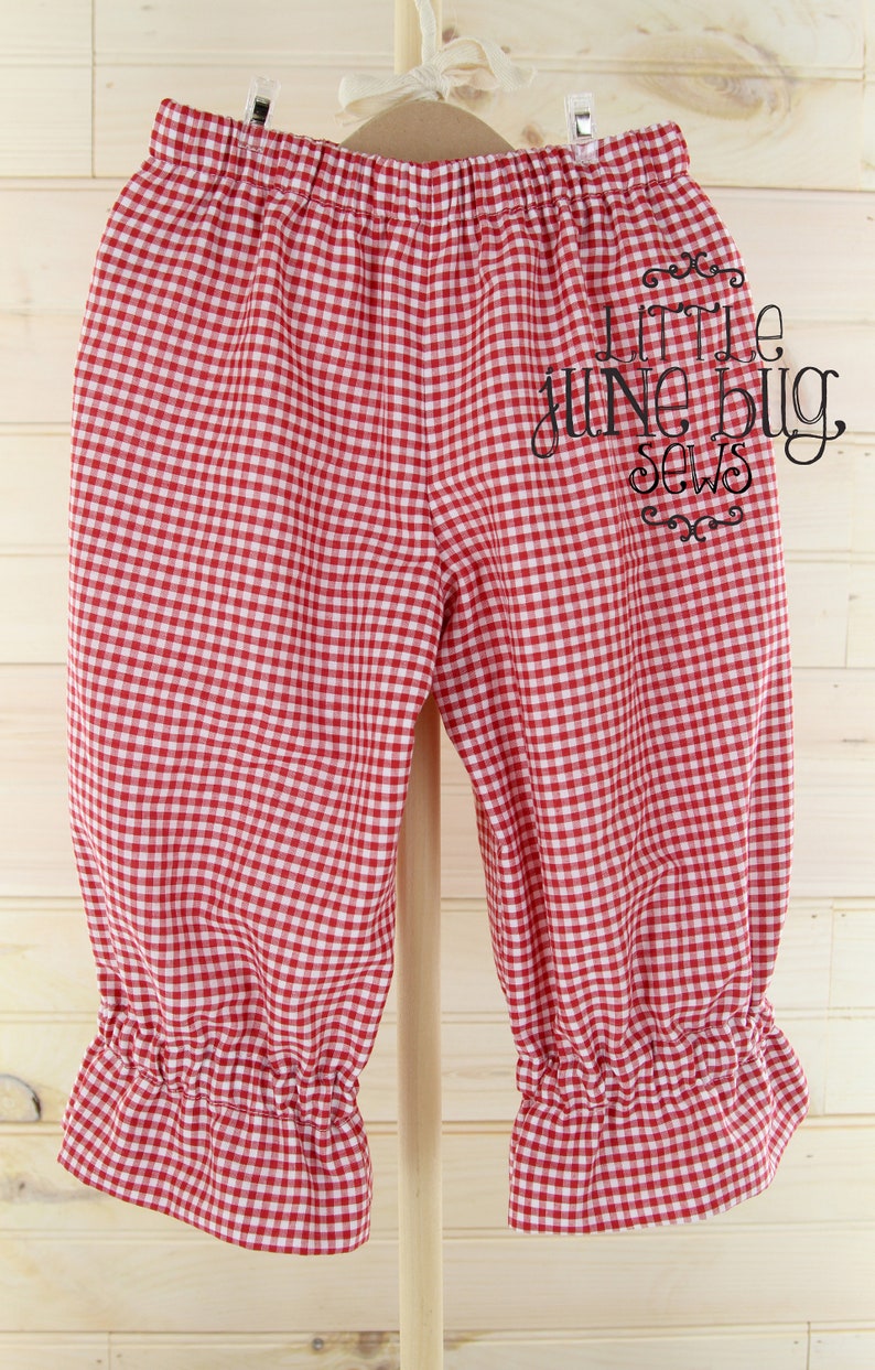 Little Girl/baby Gingham Ruffle Pants Gingham Pants Seasonal Etsy