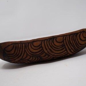 Australian Aboriginal Carved Burnt Wooden wood Coolamon Bowl Vtg tray trinket