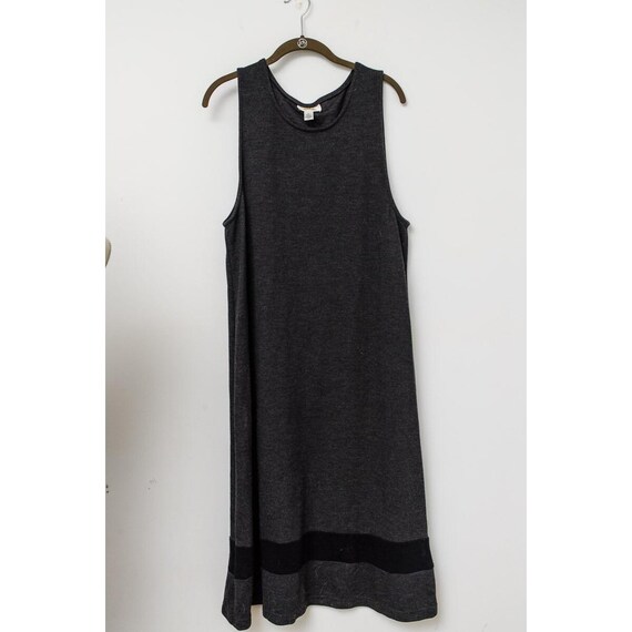 Talbots, Talbots Petites L Shift Maxi Dress dark gray sleeveless VTG USA office casual