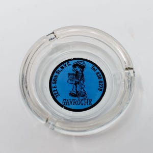 Vintage Gavroche NYC Glass Ashtray french punk girl restaurant