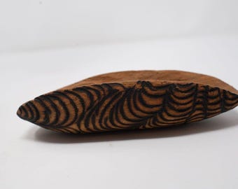 Australian Aboriginal Carved Burnt Wooden Coolamon Bowl Vtg
