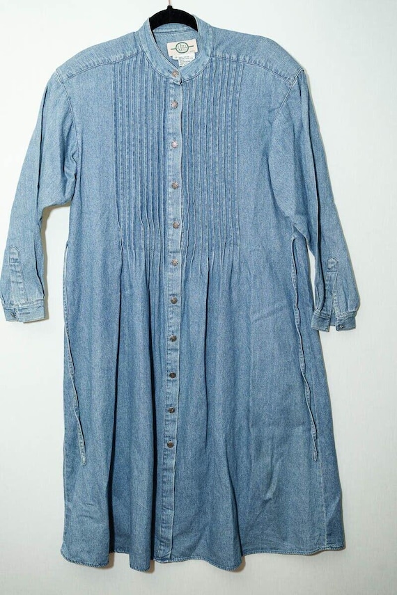 VTG J. Jill LTD SP denim dress peasant cottage western cotton long sleeve midi VTG J. Jill LTD SP denim dress peasant cottage western cotton long sleeve midi