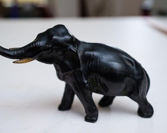 Black Elephant heavy unmarked collectible statue home decor safari