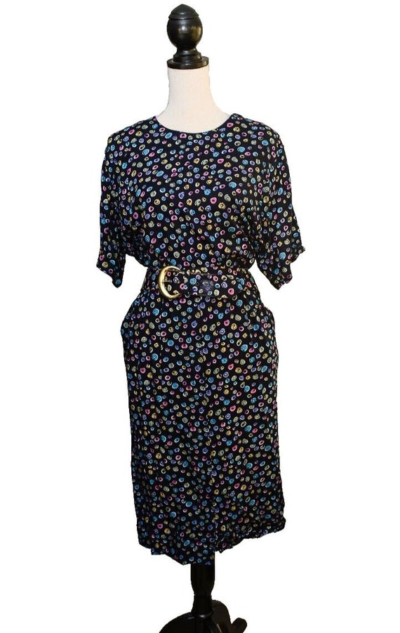 Lady Carol of New York Vintage dress L belt flawed - image 1