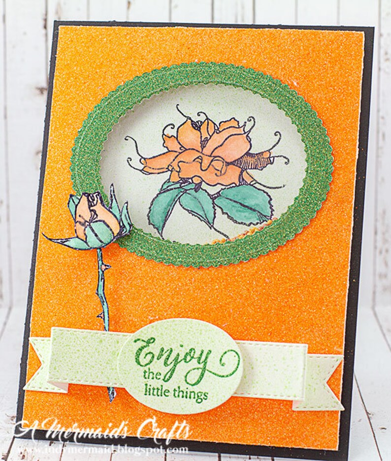 Sparkly Enjoy the Little Things Shaker Greeting Card