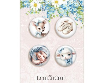 Botones/insignias de niño de algodón de azúcar de Lemoncraft