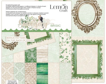 Lemoncraft Greenery Basic 6x8 Pila de papel para álbumes de recortes