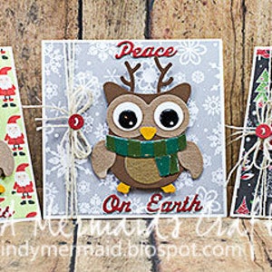 Set of Three Small Owl Christmas Cards
